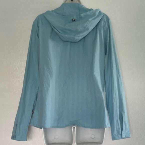 Kuhl Hooded Button Front Lightweight Shirt Jacket Blue M Womens Top - Picture 3 of 7